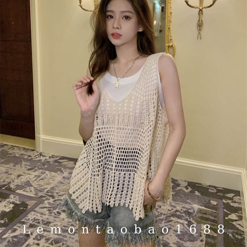 Set Áo Đan Không Tay Dáng Rộng Phong Cách Boho, Thời Trang Nữ