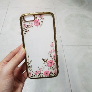 Ốp lưng iPhone 6G/6S ốp dẻo in hoa đính đá