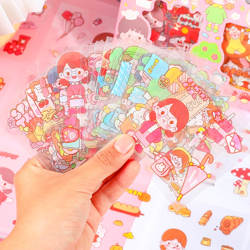 Set 100 Miếng Dán Hoạt Hình Xinh Xắn Dùng Để Trang Trí