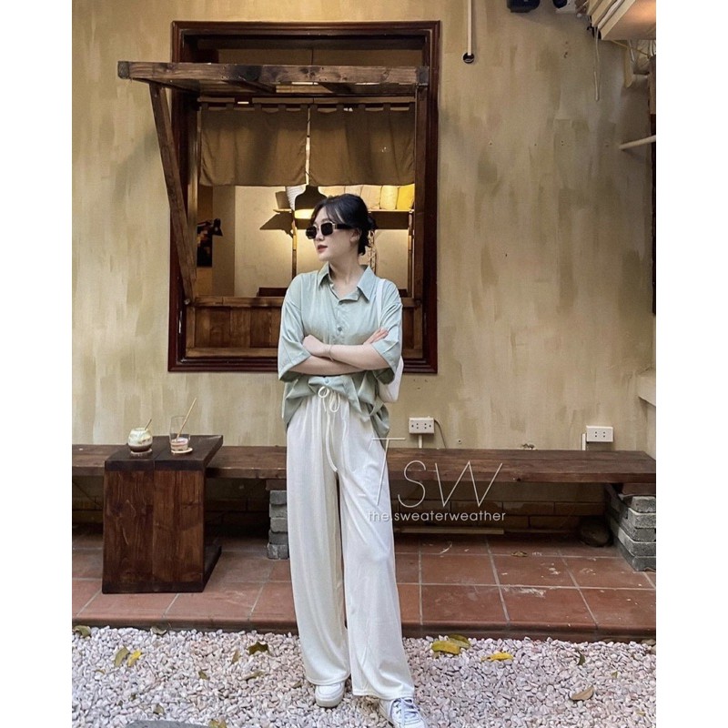 [Ảnh thật/Sẵn]Áo sơmi cộc tay cài vạt lệch chất lụa mịn | BigBuy360 - bigbuy360.vn