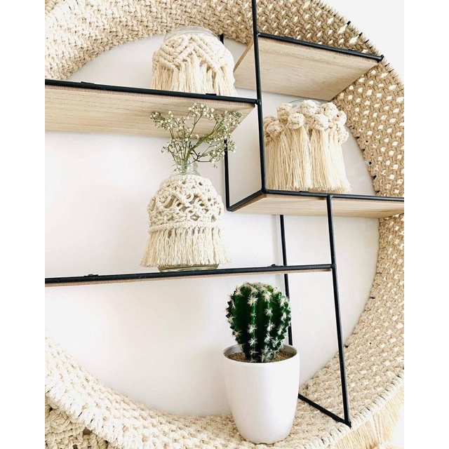 Kệ trang trí macrame treo tường