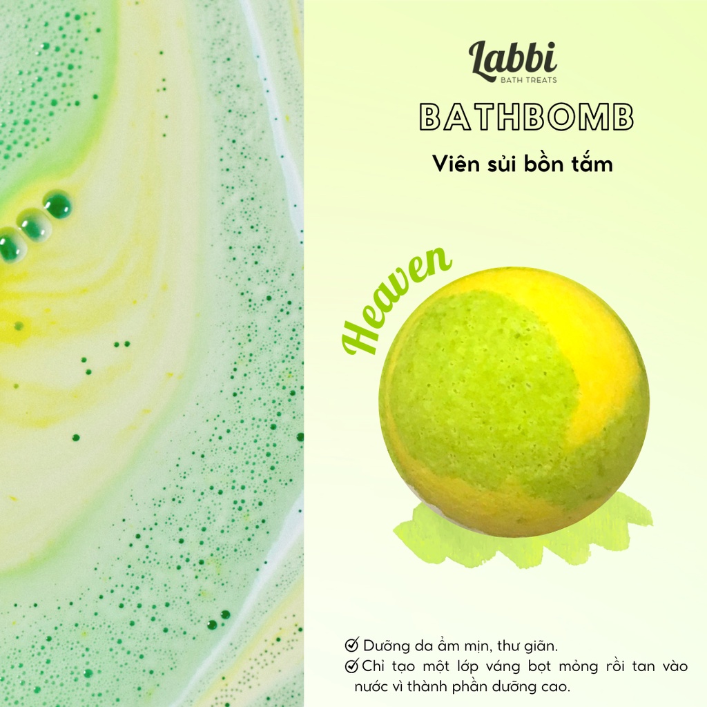 HEAVEN [Labbi] Bath bomb / Viên sủi bồn tắm / Bom tắm