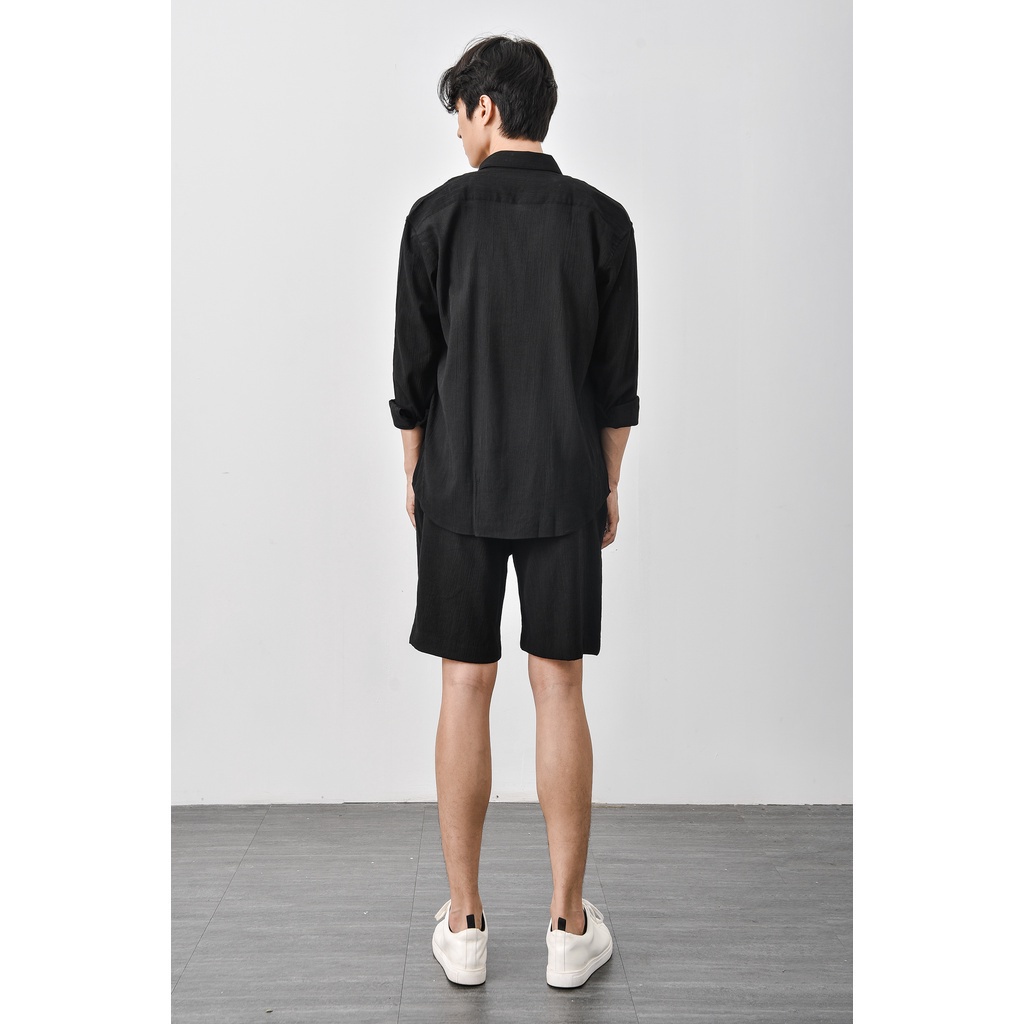 Áo Sơ Mi Tay Dài Nam Viscose Cổ Thẳng Form Loose - Routine 10S21SHL035