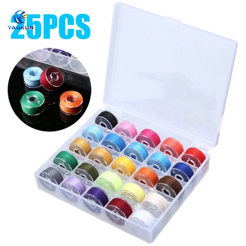 Set 25 Suốt Chỉ Nhựa Kèm Hộp Đựng