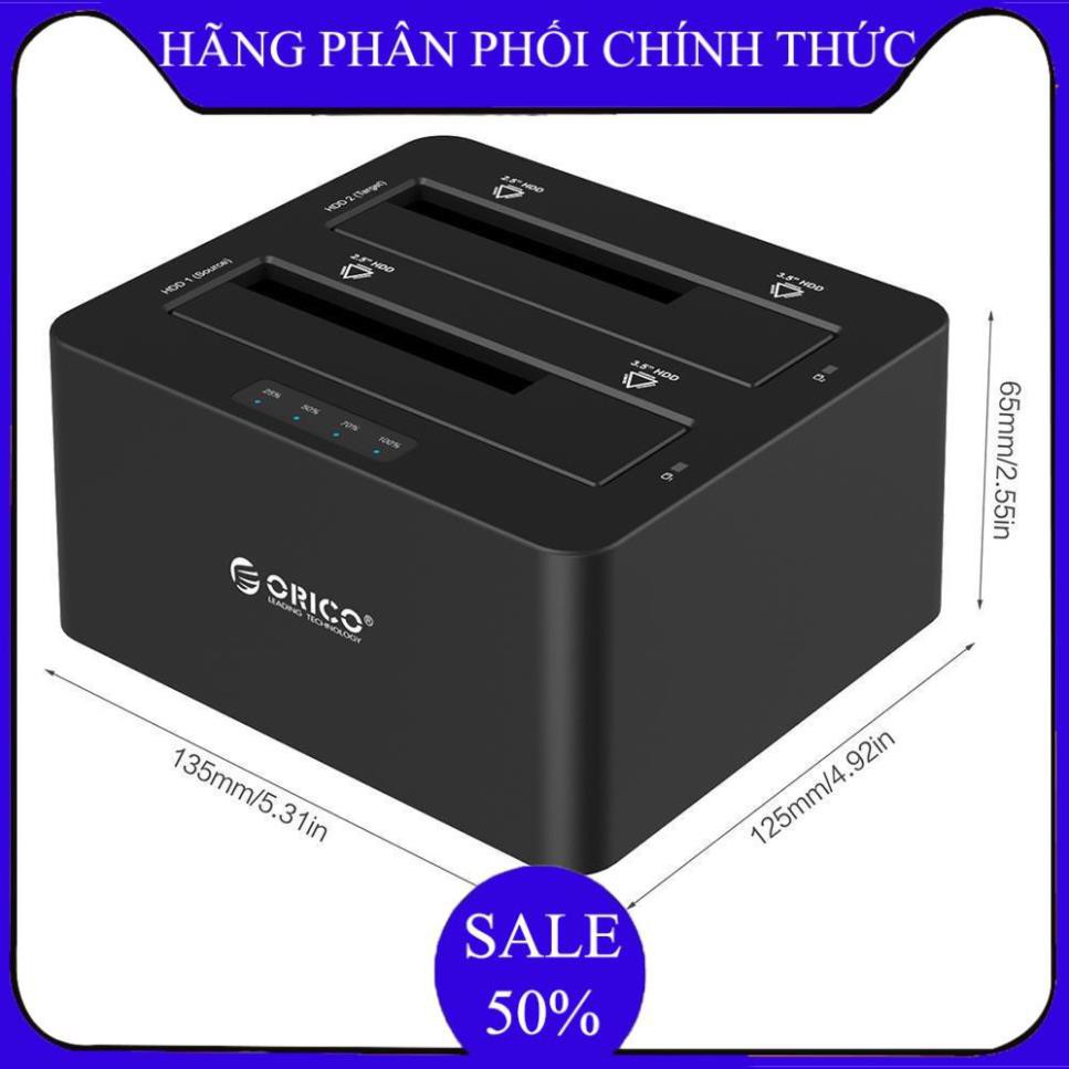 ✔️ Dock ổ cứng, Đầu chép ổ cứng đôi Orico 6629US3-C- Lỗi 1 đổi 1  - Bảo hành úy tín 1 đổi 1 ✔️