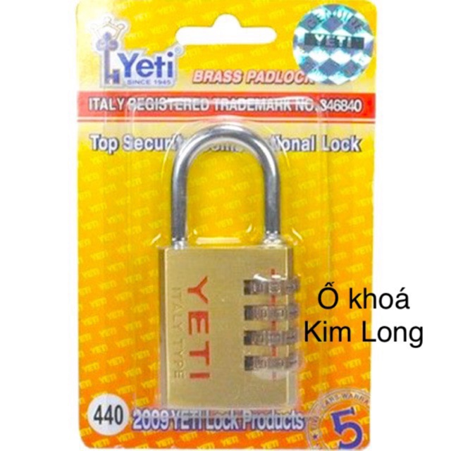 Khoá số YETI chính hãng 4 phân 440 4 vòng số