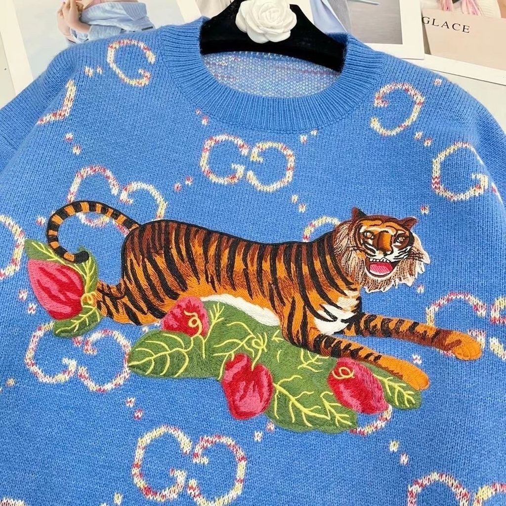 Hàng Có Sẵn!Gucci!Áo Khoác Cardigan Dệt Kim Cổ Chữ V Thiết Kế Mới Thời Trang Dành Cho Cặp Đô