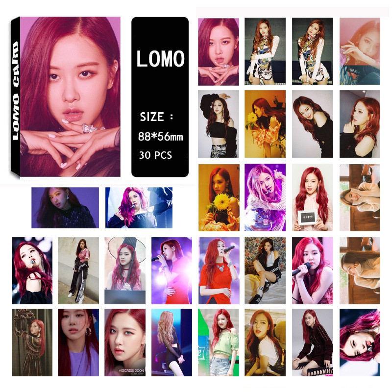 BALCKPINK 30pcs Lomo Card Hộp đựng 30 thẻ giấy in hình JENNIE JISOO và các thành viên