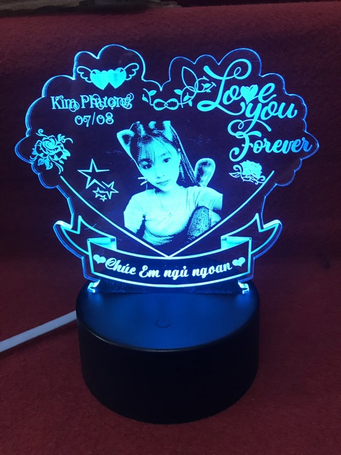 Đèn ngủ 3d Led 16 màu quà tặng theo yêu cầu