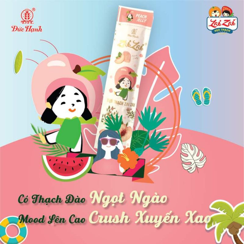 Thùng 5kg Thạch zai zai - kẹo zai zai Đức Hạnh - thanh dài/ thanh ngắn - ăn vặt