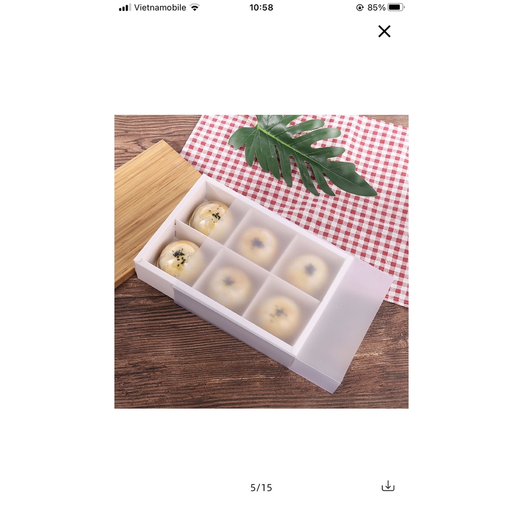 Hộp đựng bánh trung thu 6 bánh nắp mờ 50-75g