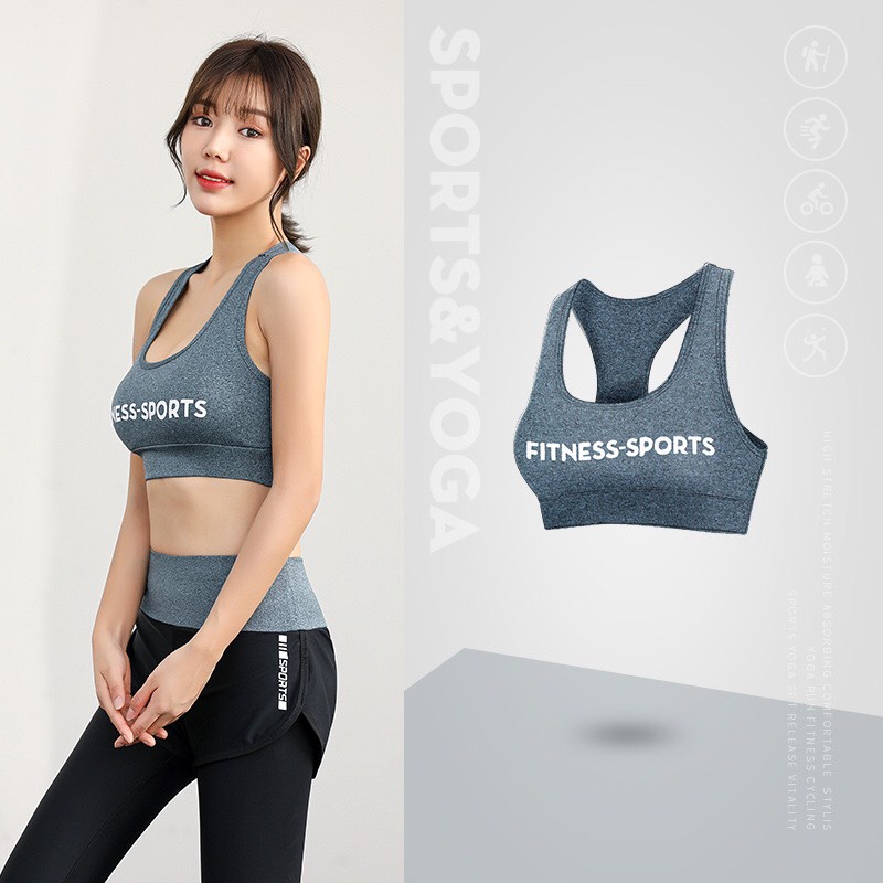 Áo Bra Tập Gym Yoga Thể Thao Croptop Co Giãn Nâng Ngực Áo Lót Nữ Có Chữ SỴWX K1-A5