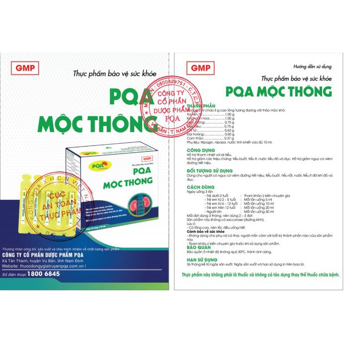 PQA MỘC THÔNG dùng khi tiểu buốt, tiểu ít, nước tiểu đỏ đục, giảm nguy cơ viêm đường tiết niệu