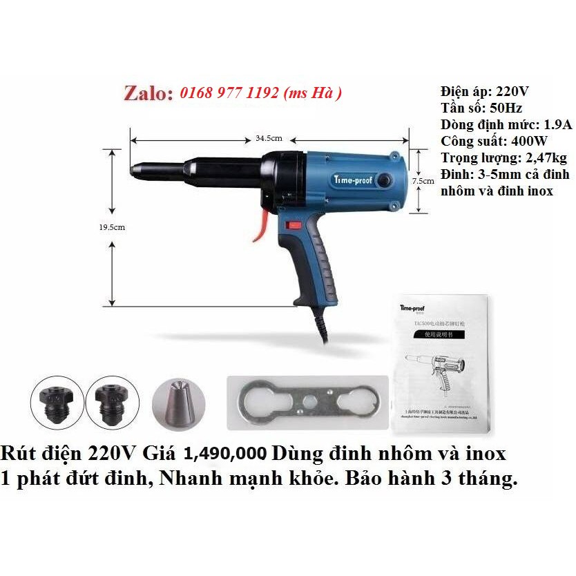 Súng Rút Đinh Bằng Điện 220V TimeProof TAC 500
