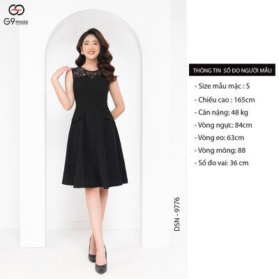 Đầm xòe sát nách 9776 G9moza với chất liệu Thô Viscose phối ren tạo phong cách điệu đà trẻ trung