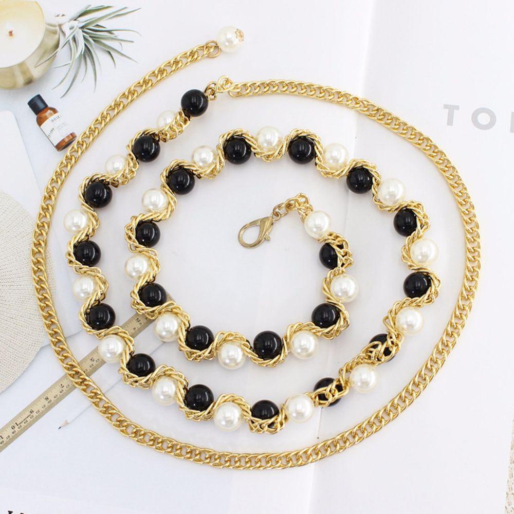 JARRED Thắt Lưng Đính Ngọc Trai Khóa Tôm Hùm Bằng Hợp Kim Có Thể Điều Chỉnh