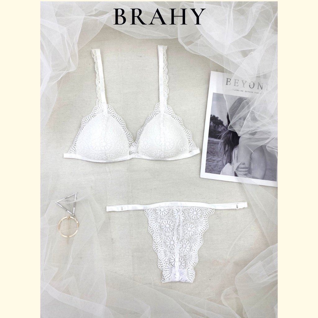 Bộ đồ lót nữ thiết kế trắng có mút nữ cao cấp BRAHY 057
