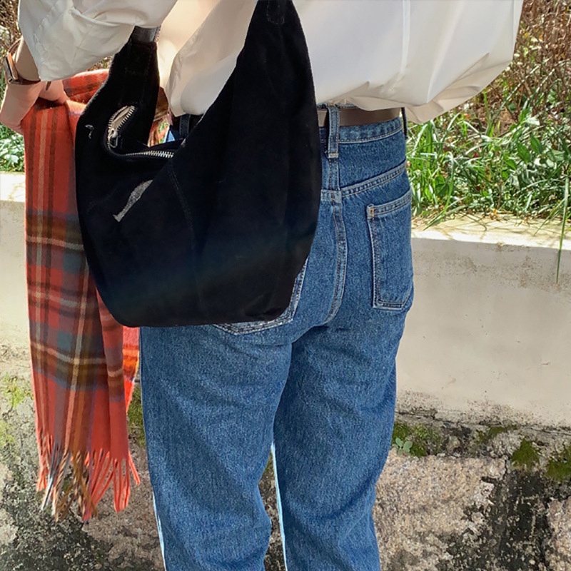 Túi đeo vai IELGY cỡ lớn hình bánh bao phong cách cổ điển thời trang cho nữ