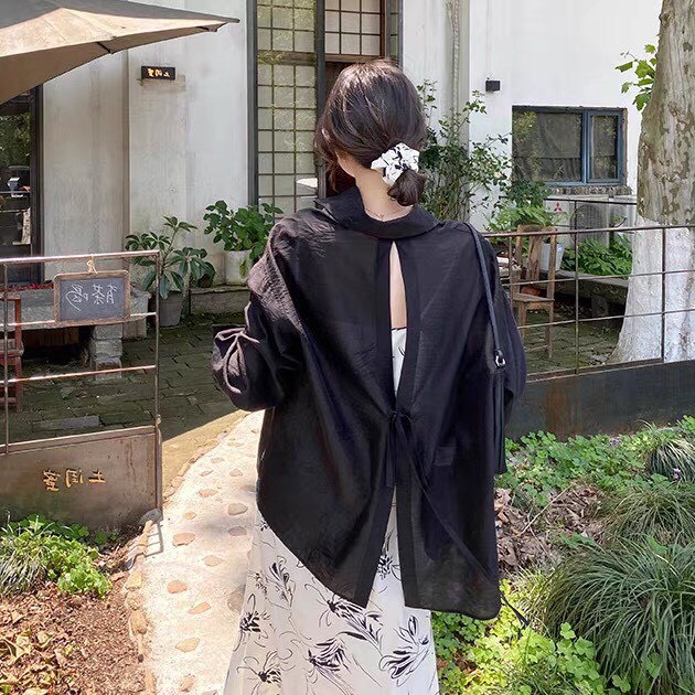 Áo Sơ Mi Khoác Ngoài Xẻ Sau Phong Cách Đơn GIản_Áo Đi Biển SIKY - SM11