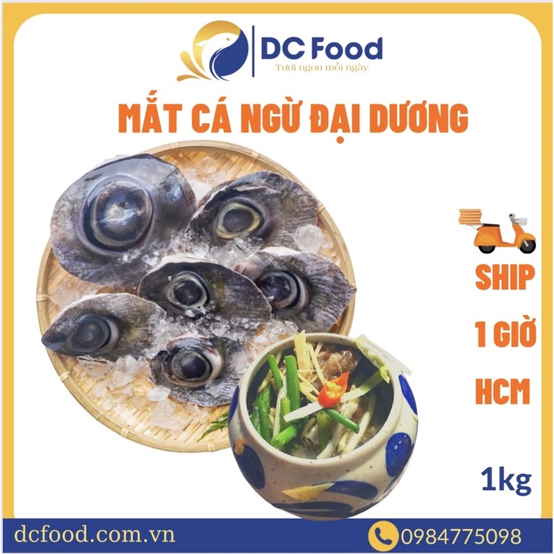 Mắt Cá Ngừ Đại Dương, túi 1kg, giàu Omega 3 và DHA, Ăn ngon và siêu bổ cho mắt.