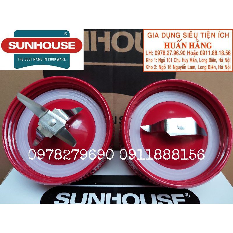 (LINH KIỆN CHÍNH HÃNG) BỘ CỐI XAY KHÔ MÁY XAY SUNHOUSE SHD5115 - Dao xay khô, Gioăng, Cối xay khô