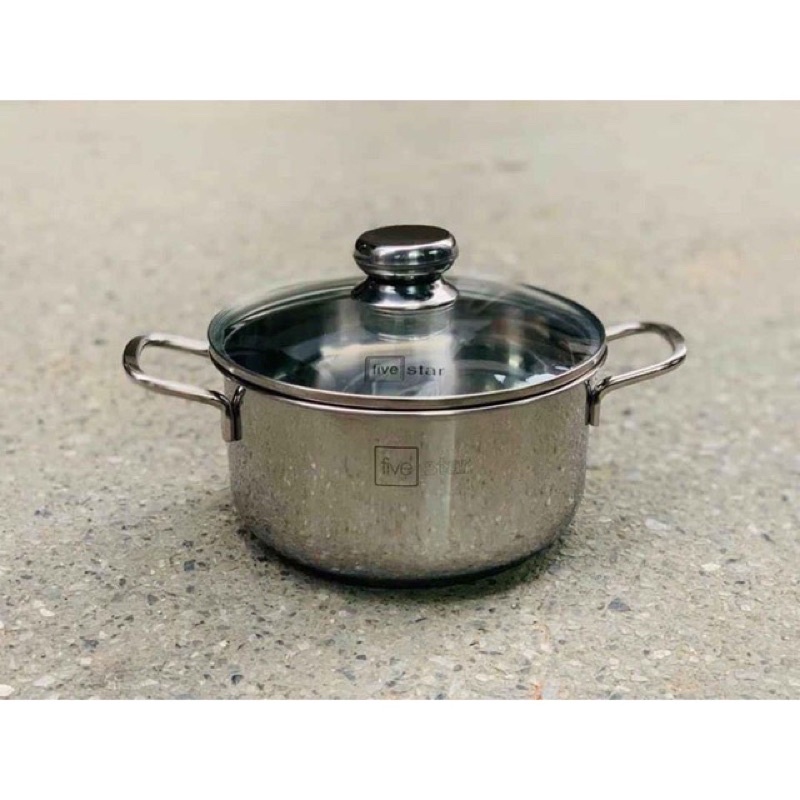 Nồi inox 3 Đáy Sandwich Fivestar Nắp Kính