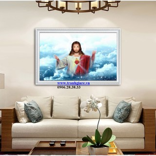Tranh đính đá kim cương ABC CHÚA GIANG TAY. Kích thước: 75x50cm