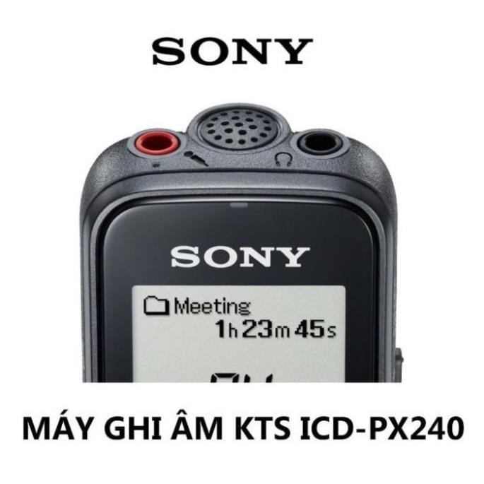 Máy ghi âm chính hãng Sony ICD - PX240, tích hợp nghe nhạc Mp3, thiết kế gọn gàng, chắc, bền, bảo hành 12 tháng