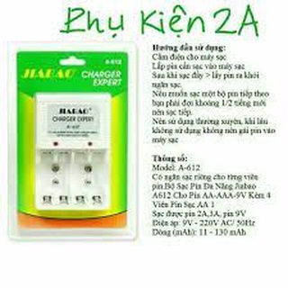 Bộ sạc pin đa năng - aaa , aa , 9v vuông - jibao 612