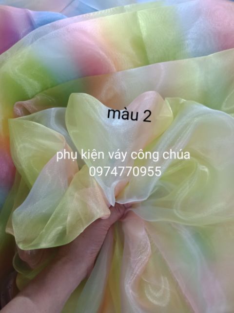Vải voan kính nhũ sắc cầu vồng loại đẹp