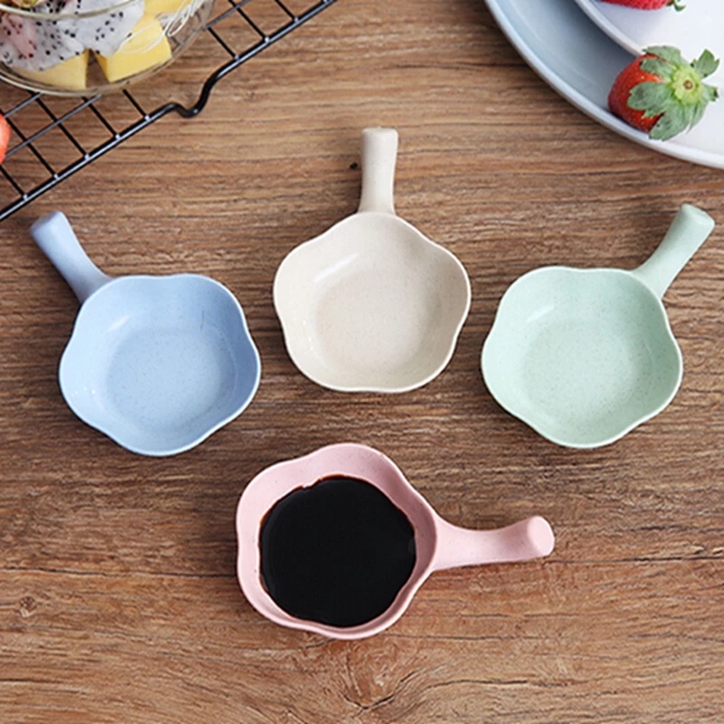 Đĩa Đựng Nước Chấm/ Nước Chấm Hình Bông Hoa Dễ Thương Có Tay Cầm Tiện Dụng Cho Nhà Bếp