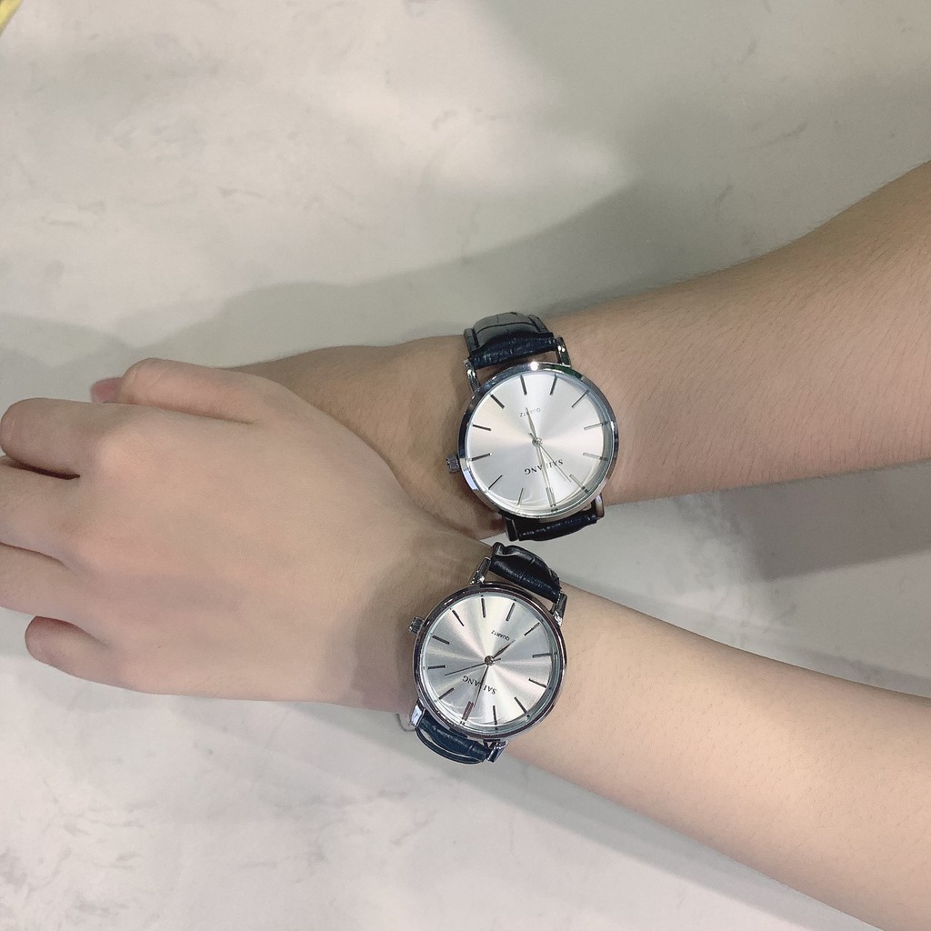 Đồng Hồ Cặp SAILANG 0011 | 0012  ⚡ [Mẫu Siêu Đẹp] ⚡ Với Mặt Dây Da Chất Lượng, Thời Thượng