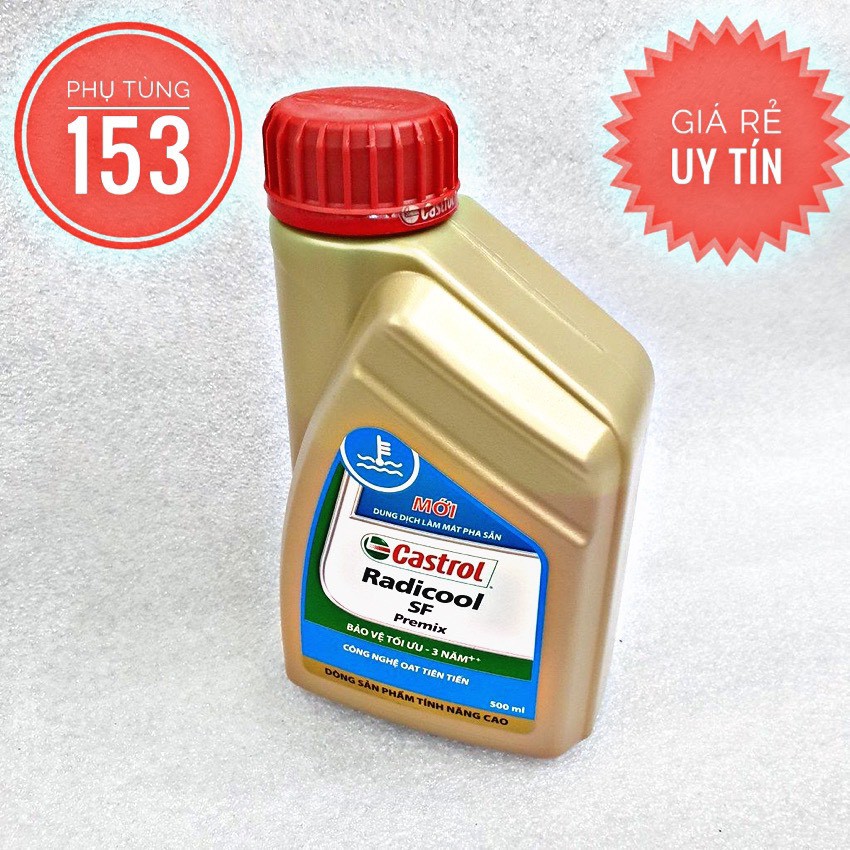 Nước làm mát động cơ Castrol Radicool SF Premix 500ML (Nước Đỏ) - Nước mát xe máy - PHỤ TÙNG 153
