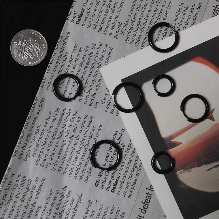 Bông Tai Kim Loại Dáng Tròn Phong Cách Tối Giản Cho Nữ