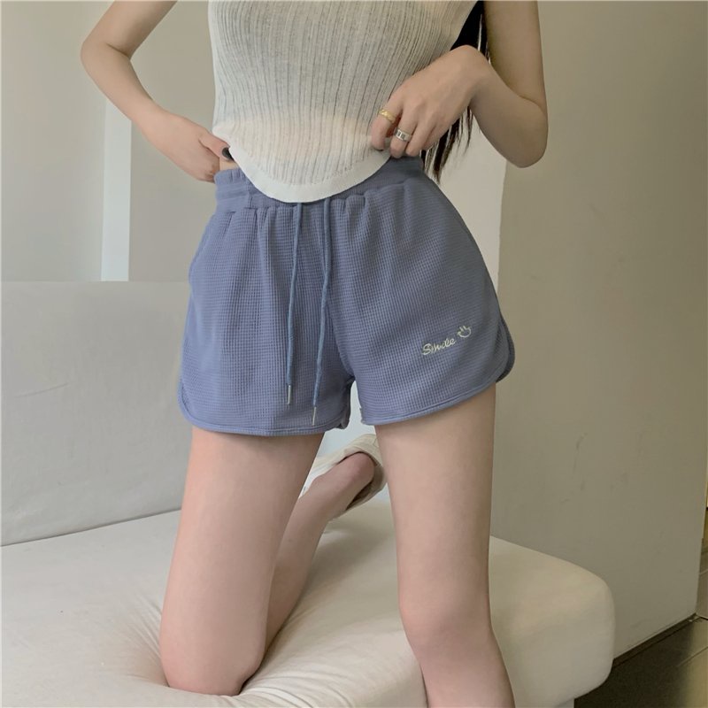 Quần Short Thun Tăm Smile PEONYB Nữ [FREESHIP] 🌸 Sooc đùi mặc ở nhà thêu chữ vintage, đồ ngủ bánh bèo hàn quốc Ulzzang 🌸 | BigBuy360 - bigbuy360.vn