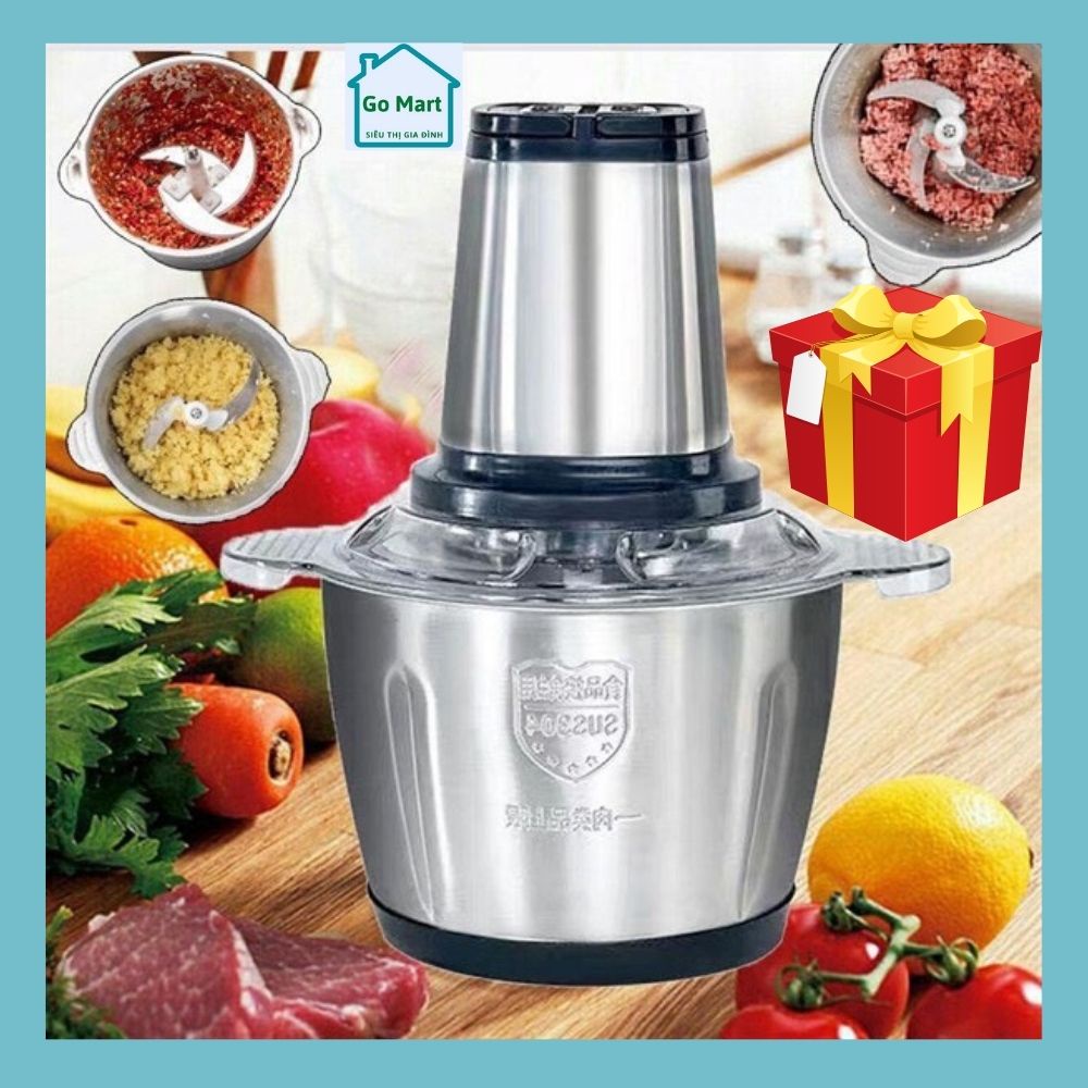 Máy xay thịt, nghiền nát thực phẩm đa năng, nồi inox 2L, chính hãng Kitchen Expert, cối xay nhanh và đặc biệt mạnh