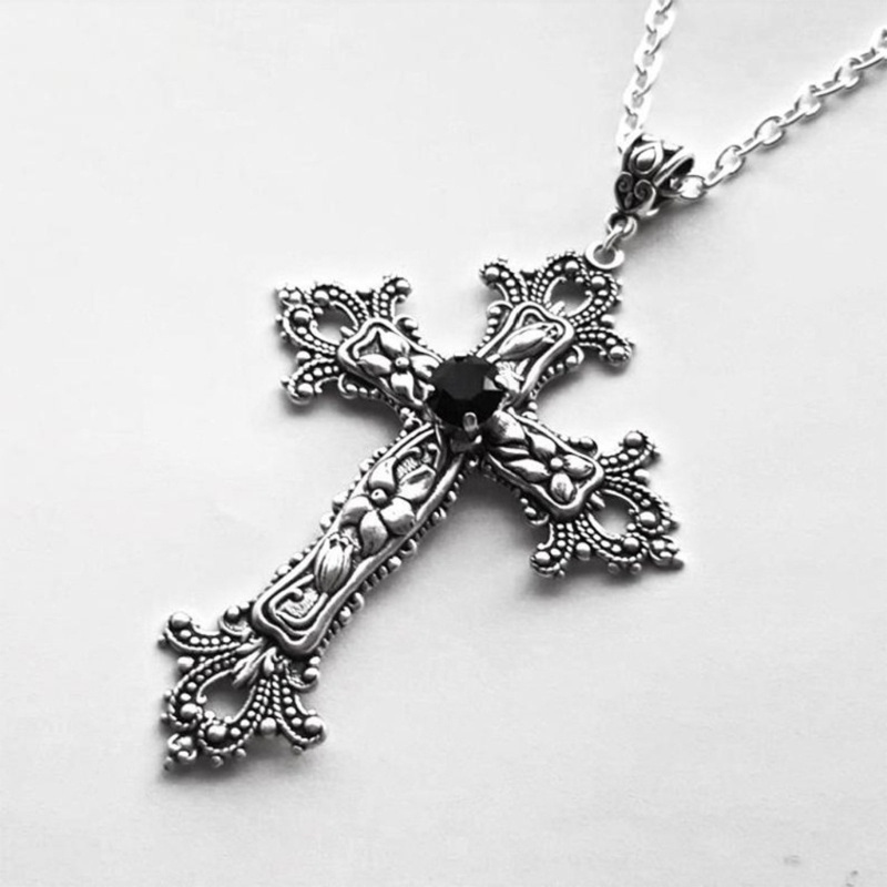 Vòng cổ Dài Mặt Thánh Giá Phong Cách Gothic Cổ Điển Dành Cho Nữ