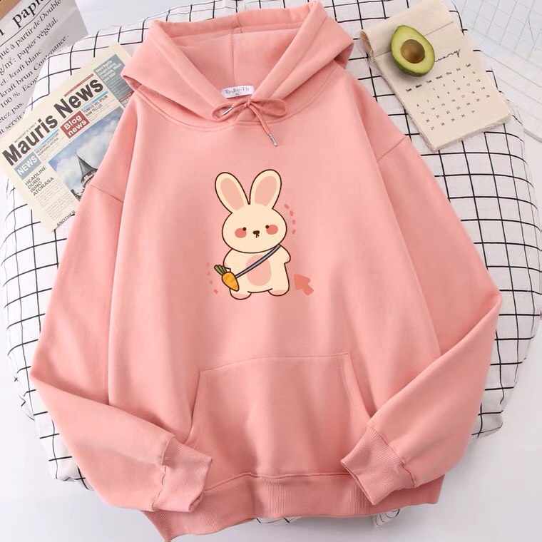 Áo hoodie Thỏ đeo túi, Áo nỉ Unisex from rộng, Chất nỉ ấm mặc không xù, thiết kế phong cách - MODY