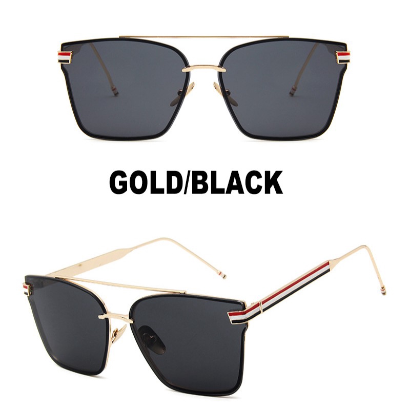 Kính mát gọng kim loại kiểu vuông thời trang cho nữ