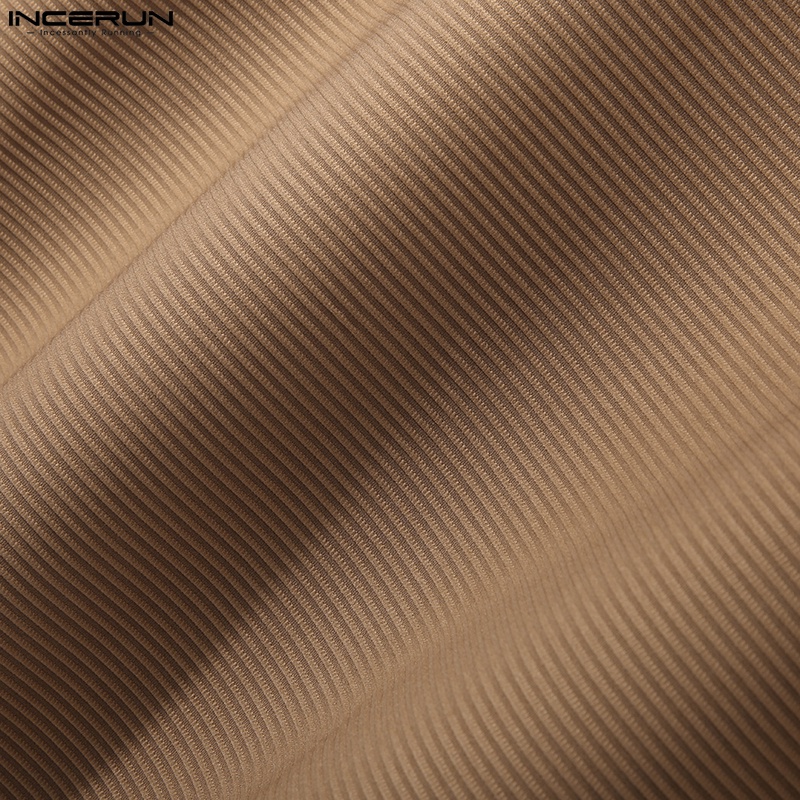 Áo thun ba lỗ INCERUN màu sắc đơn giản cho nam