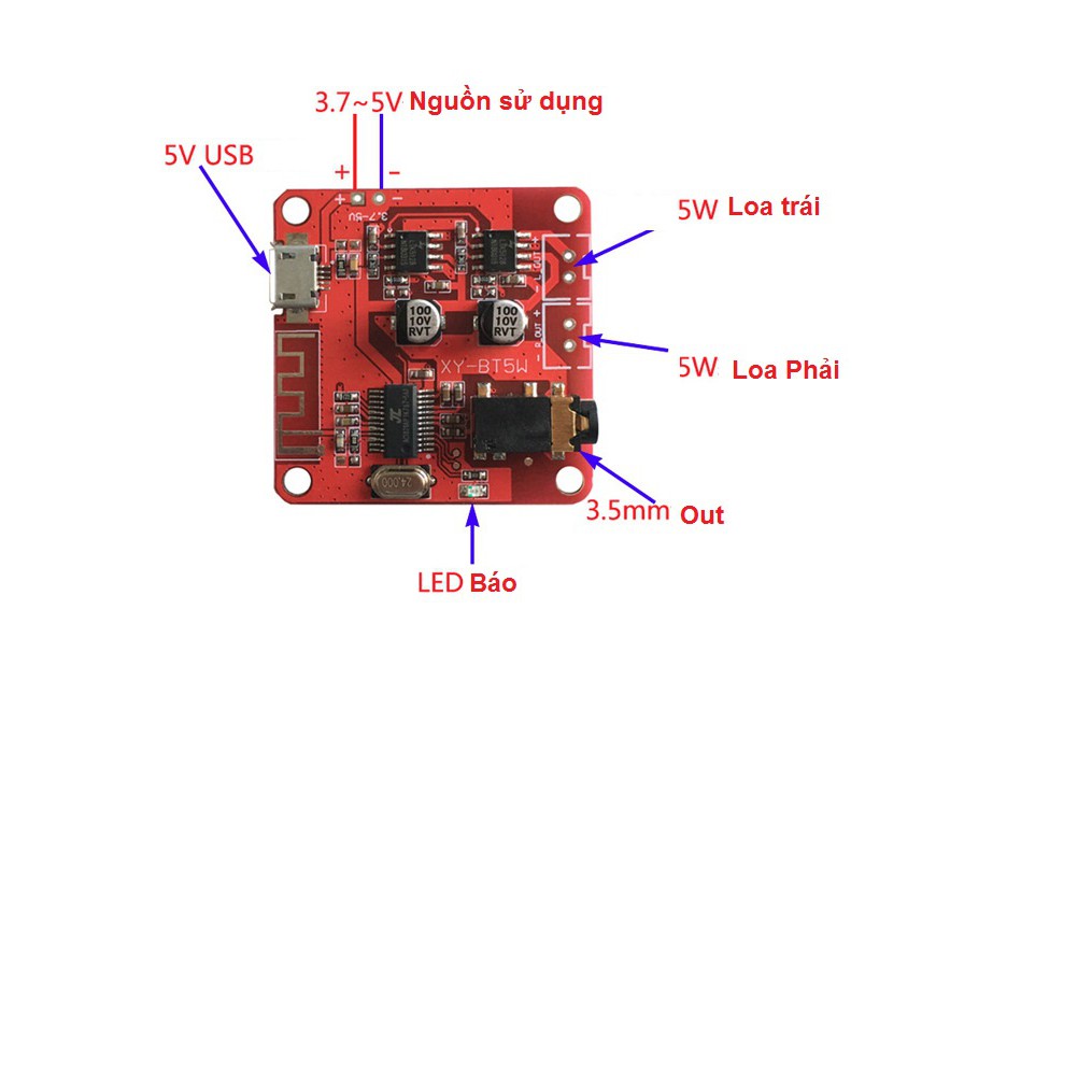 Mạch Bluetooth có khuếch đại 4.3 (5w x2)