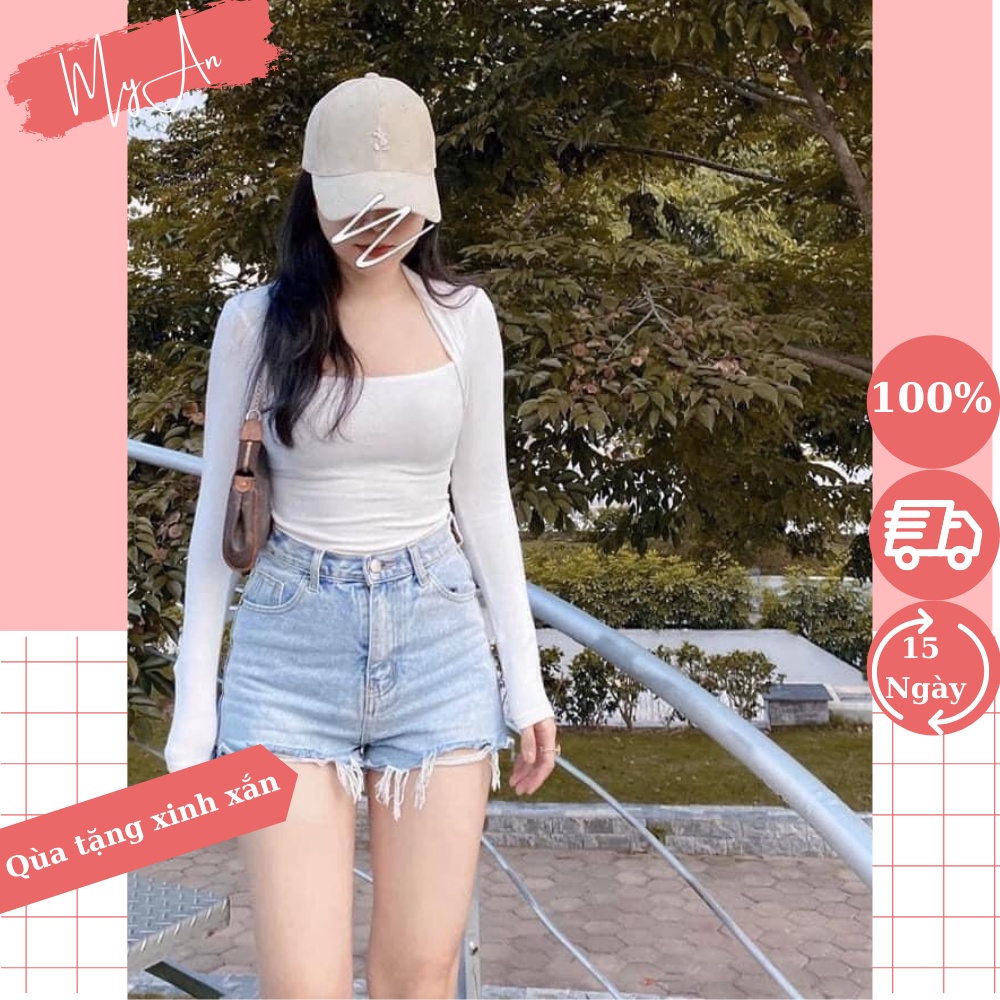 Áo thun cổ vuông khoét dài tay thu đông, chất vải thun cao cấp - MYAN Store CD020