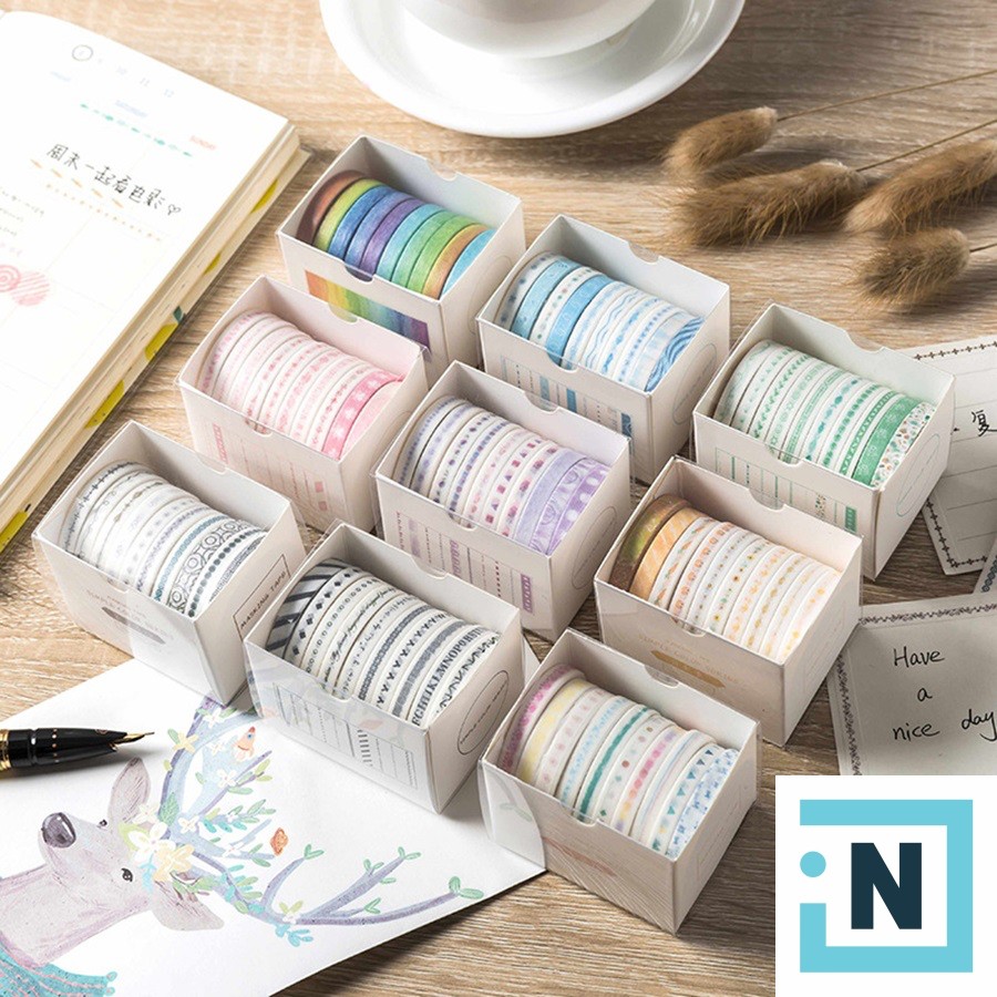 [Giá Sỉ Từ 3 Set] Set 10 Cuộn Washi Tape K195 Bốn Mùa Xinh Xắn