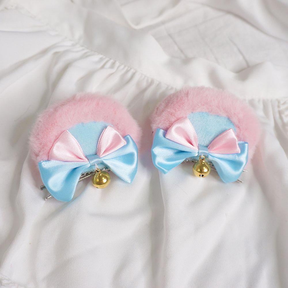 Kẹp tóc kiểu tai gấu vải giả lông thú đáng yêu dành cho nữ