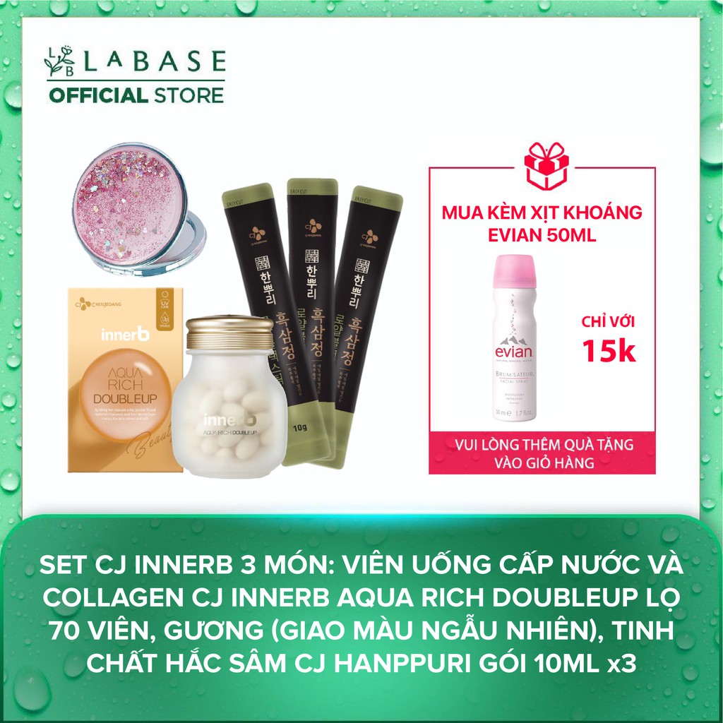 Viên uống cấp nước và collagen CJ Innerb Aqua Rich Double Up Lọ 70 viên