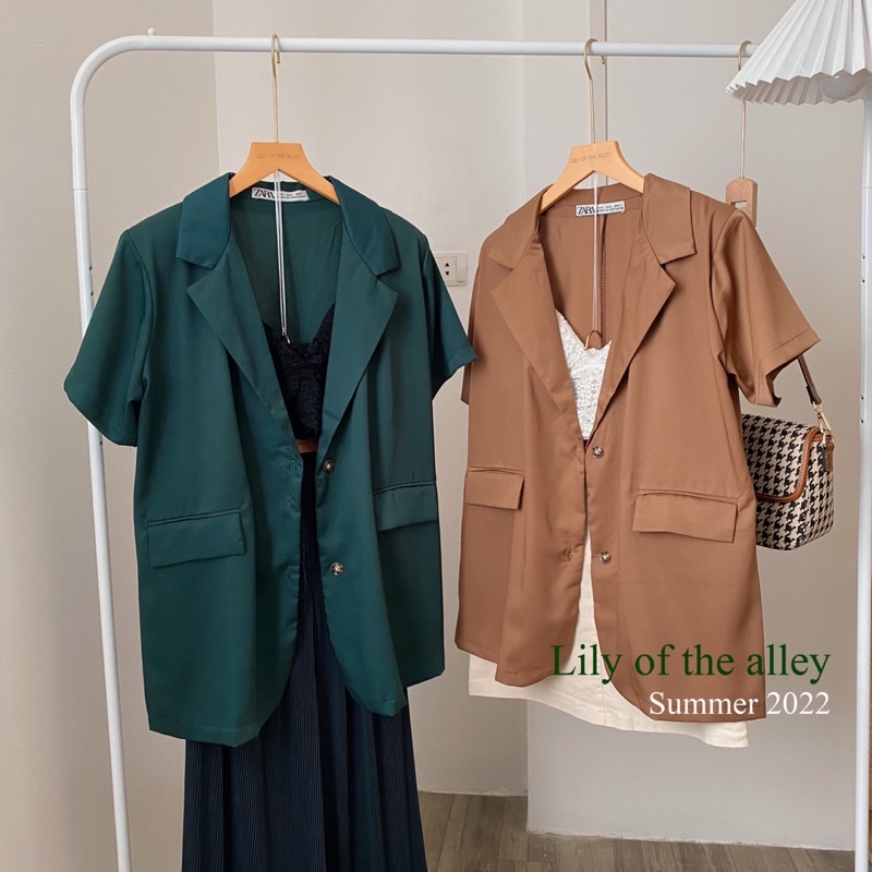 Áo blazer cộc tay đệm vai