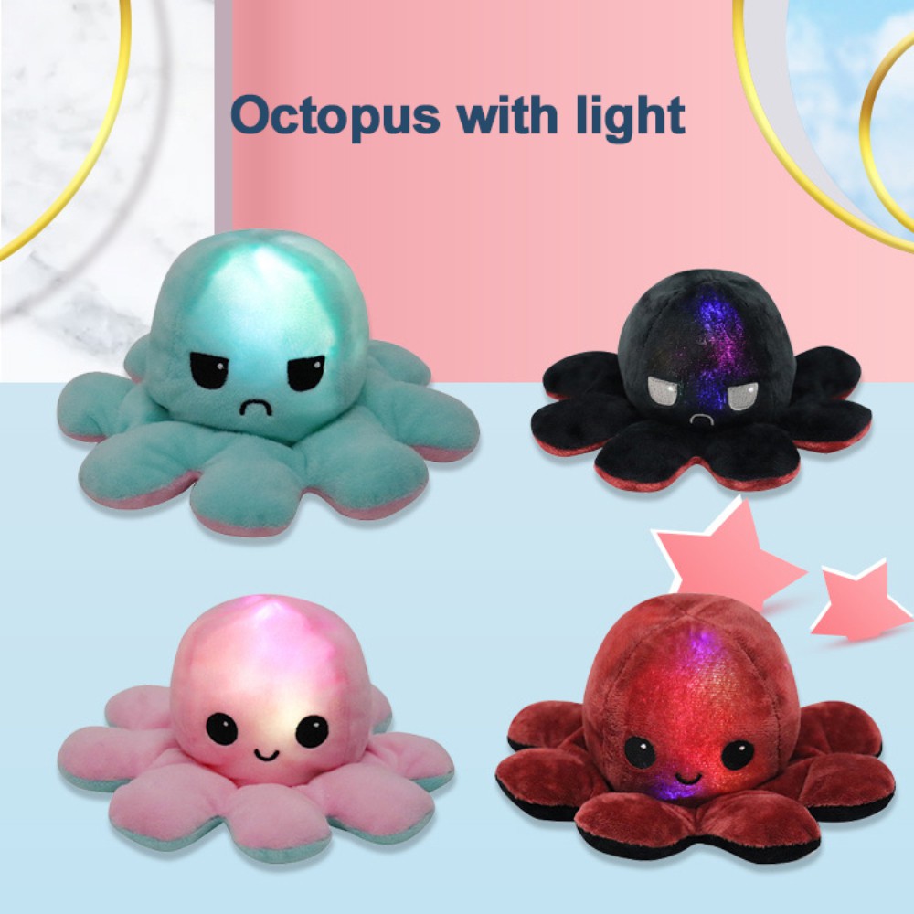 20CM Reversible Octopus Two Color Bạch Tuộc Nhồi Bông Cảm Xúc Octopus Bạch Tuộc Cảm Xúc Bạch Tuộc Nhồi Bông 2 Mặt Cảm Xúc Nhiều Màu Tùy Chọn Kích Thước