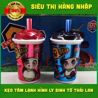 Kẹo tăm lạnh vị dâu & cola hình ly sinh tố Doten Thái Lan