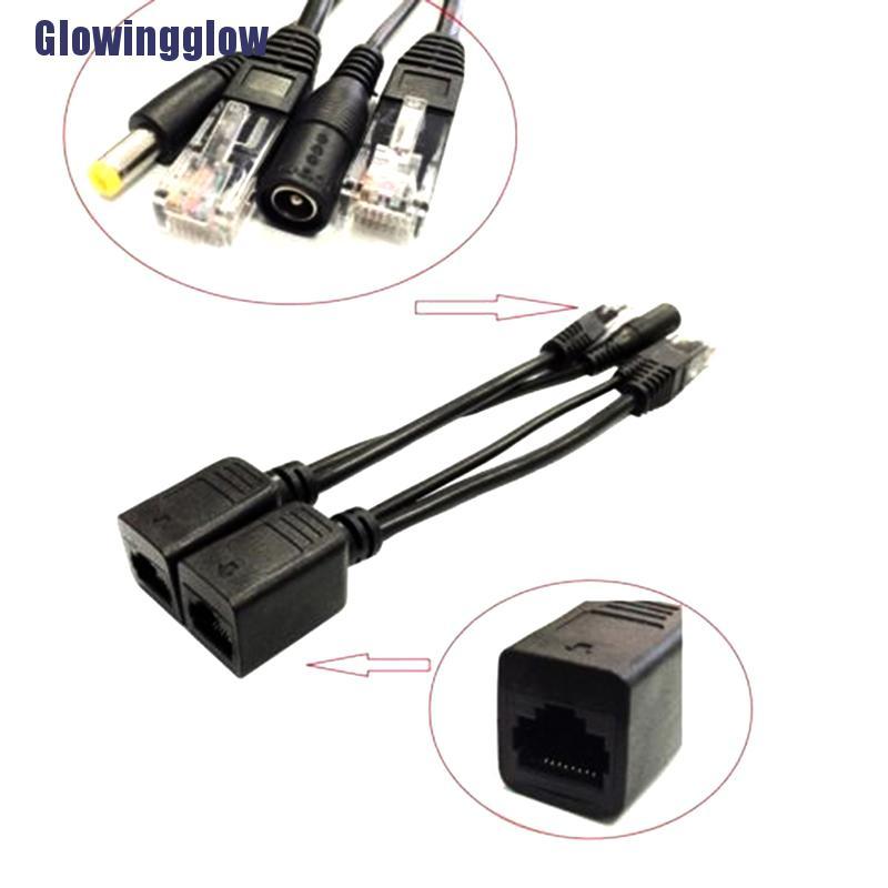 Wingg Power Over Ethernet Passive PoE Adapter Injector + Splitter Kit PoE Cable Black Super