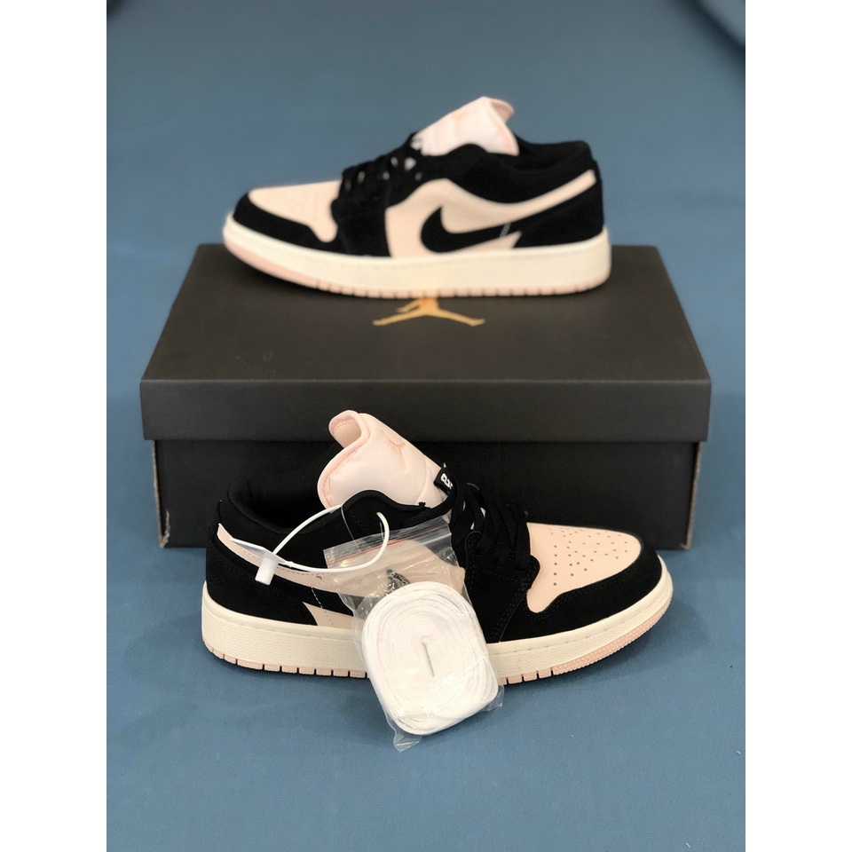Giày jordan low 1 hồng đen bản SC full phụ kiện ảnh thật